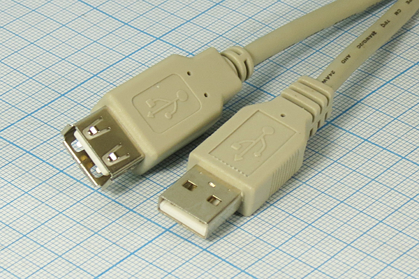 шнур шт USB A-гн USB A\3м\\сер/пл\сер\LUX454-001-4 шнур шт USB A-гн USB A\3м\\сер/пл\сер\LUX454-001-4