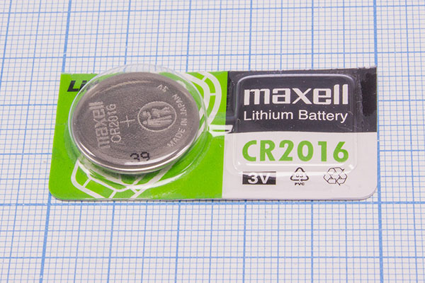 бат 3В\ 145мАч\20,0x1,6\Li\CR2016\MAXELL бат 3В\ 145мАч\20,0x1,6\Li\CR2016\MAXELL