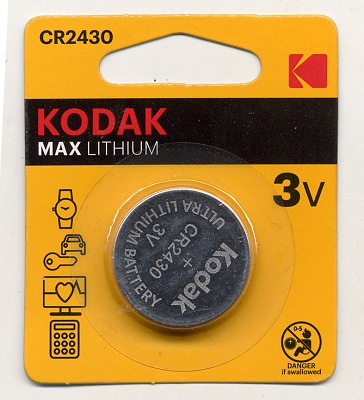 бат 3В\ 280мАч\24,0x3,0\Li\CR2430\KODAK бат 3В\ 280мАч\24,0x3,0\Li\CR2430\KODAK