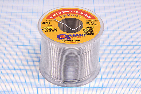 припой ПОС60\d1,0\ 250г\\флюсCF10\ASAHI Sn60Pb40 припой ПОС60\d1,0\ 250г\\флюсCF10\ASAHI Sn60Pb40